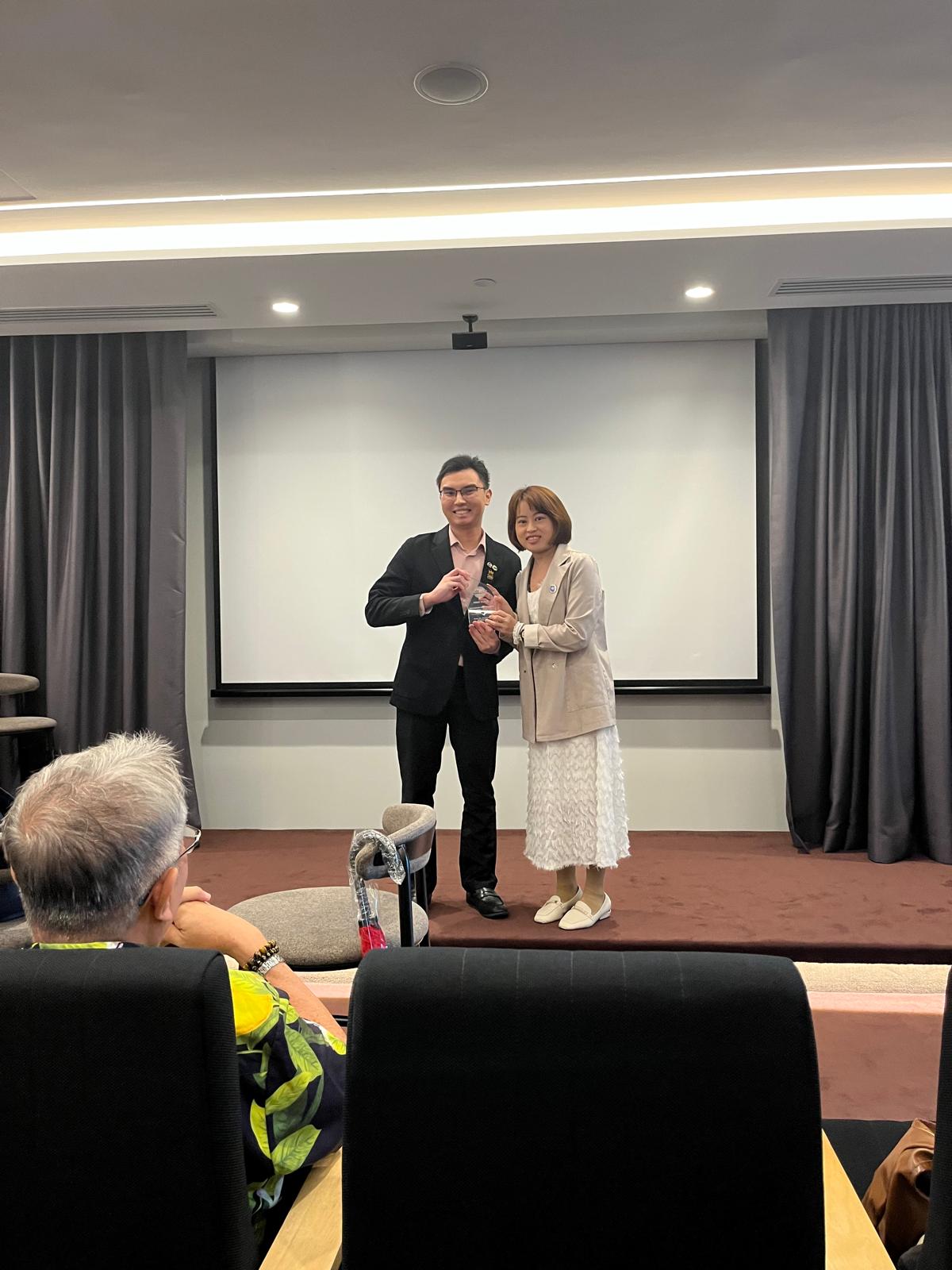 BH II member receiving award at external event