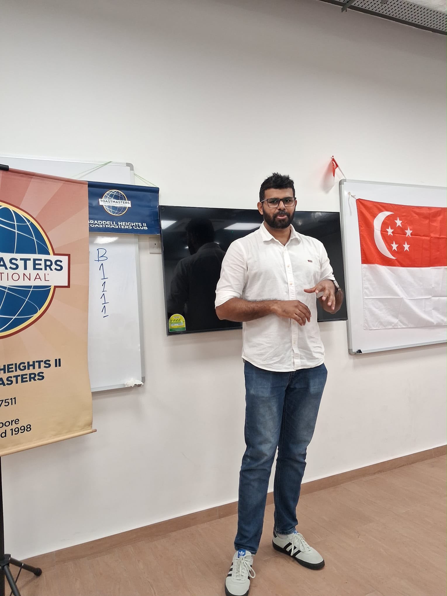 Member delivering a prepared speech at BH II Toastmasters